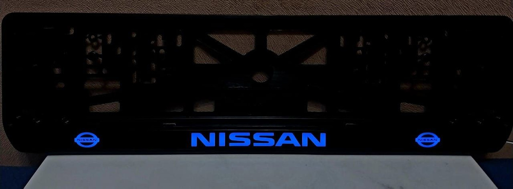 Рамка номера со светодиодной LED подсветкой с логотипом для автомобиля,NISSAN,тюнинг авто,рамка гос номер, #1