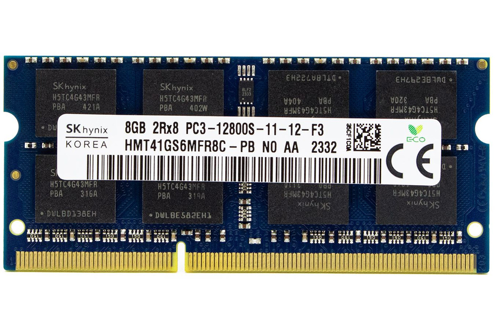 Hynix Оперативная память SODIMM DDR3 8GB PC12800 1600МГц Hynix HMT41GS6MFR8C-PB 1x8 ГБ (HMT41GS6MFR8C-PB) #1