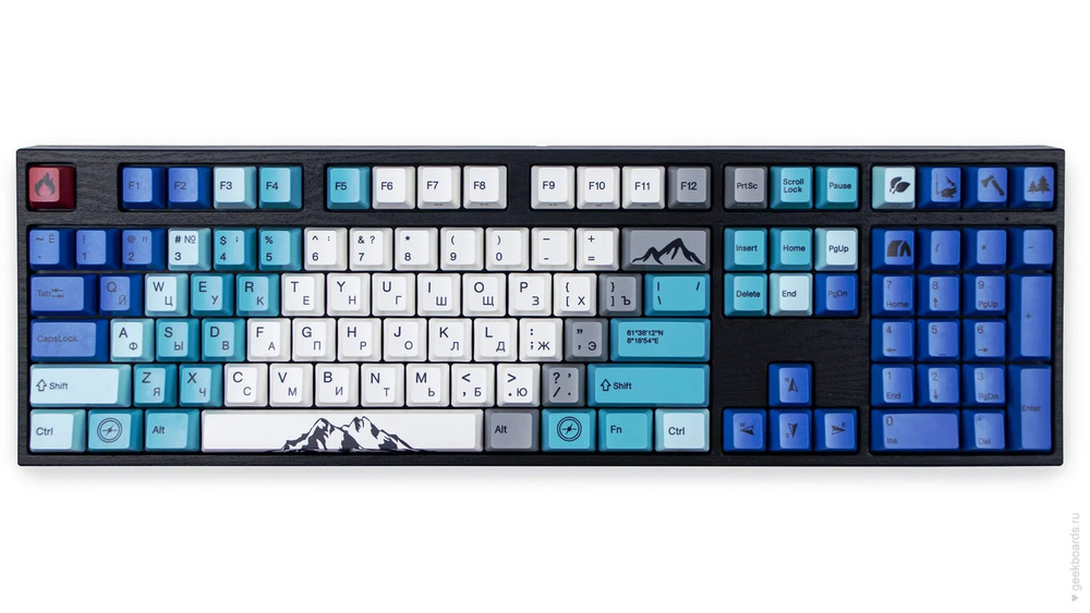 Varmilo Игровая клавиатура проводная Summit R1 VEA108, (Cherry MX Red), Русская раскладка, синий, белый #1