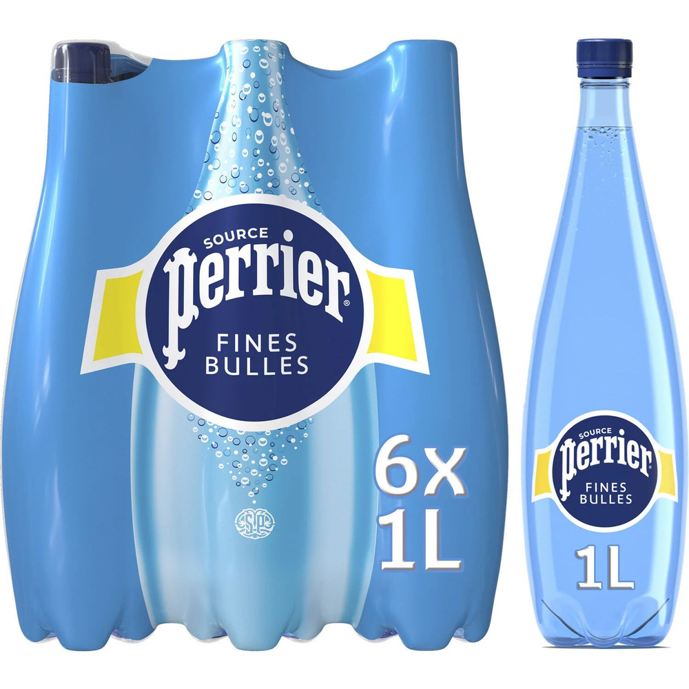 Минеральная вода Perrier Fines Bulles / Перье Мелкие Пузырьки, слабогазированная, 1000 мл х 6 шт  #1