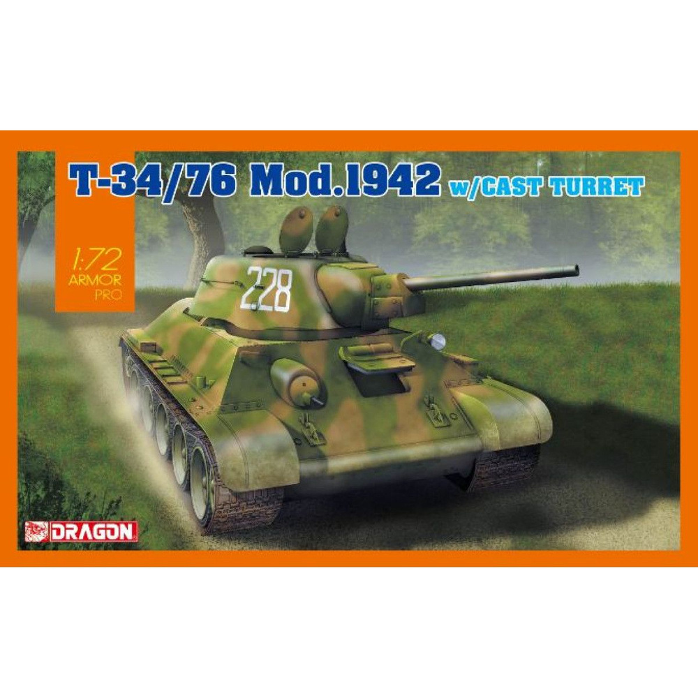 Dragon Сборная модель 7601 T-34/76 Mod.1942 w/Cast Turret 1:72 #1