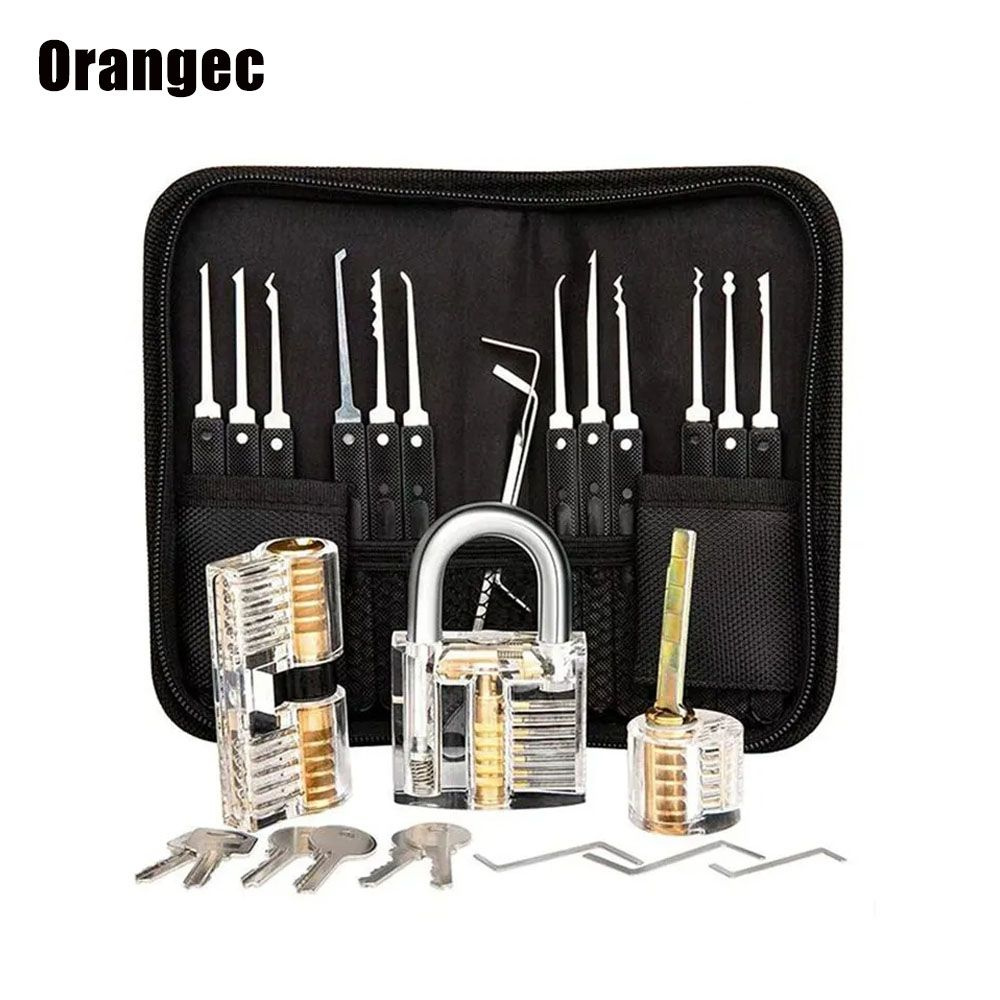 Набор отмычек 42pcs с инструментом практики 3 прозрачных замков слесаря ...