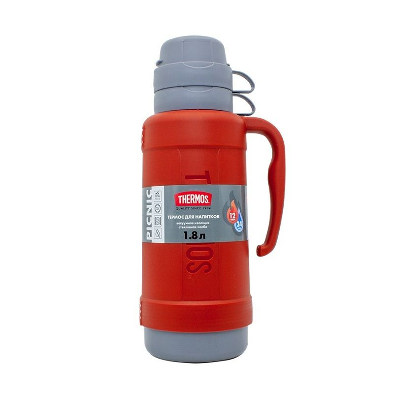 Thermos Термос Вакуумный, Крышка-чашка, С ручкой, 1.8 л #1