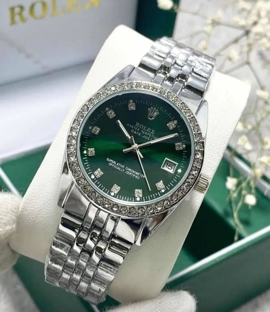 Наручные кварцевые женские часы Rolex #1