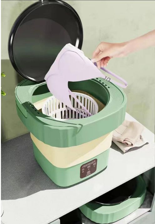 Портативная стиральная машина, мини-складная стиральная машина с сушкой ...