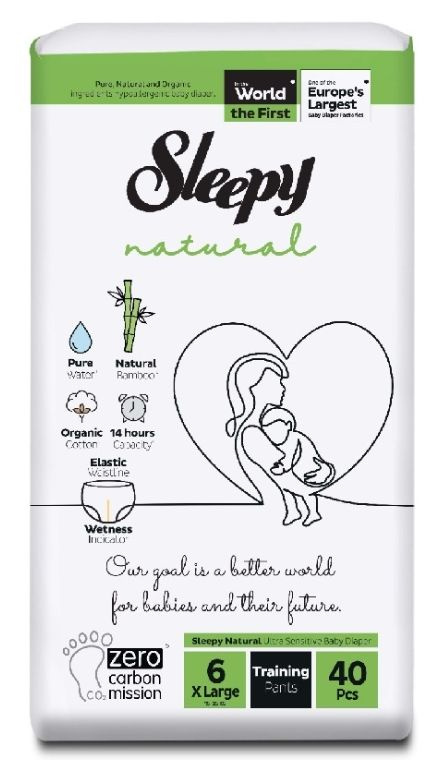 Sleepy Подгузники-трусики детские Natural Super Maxi, 40 шт, р. 6 (15-25 кг)  #1