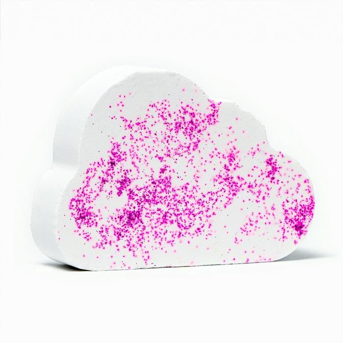 Бомбочка для ванны "Облако", бело-розовая, радужная, 150 г #1