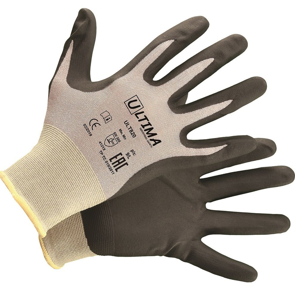 Перчатки ULT820 из смесовой пряжи с покрытием из полимерполиуретана ULTIMA, Размер 10 XL, 2 пары  #1
