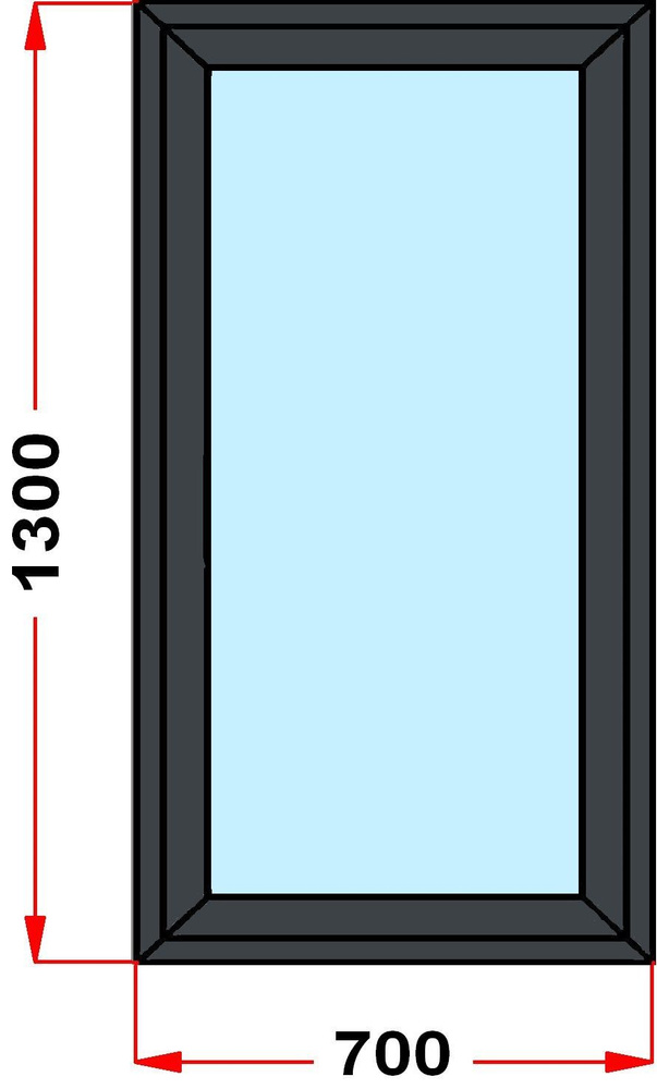 Окно+москитка из профиля Grunder 60 мм (1300 x 700) , с поворотно-откидной створкой, стеклопакет 2 стекла, #1