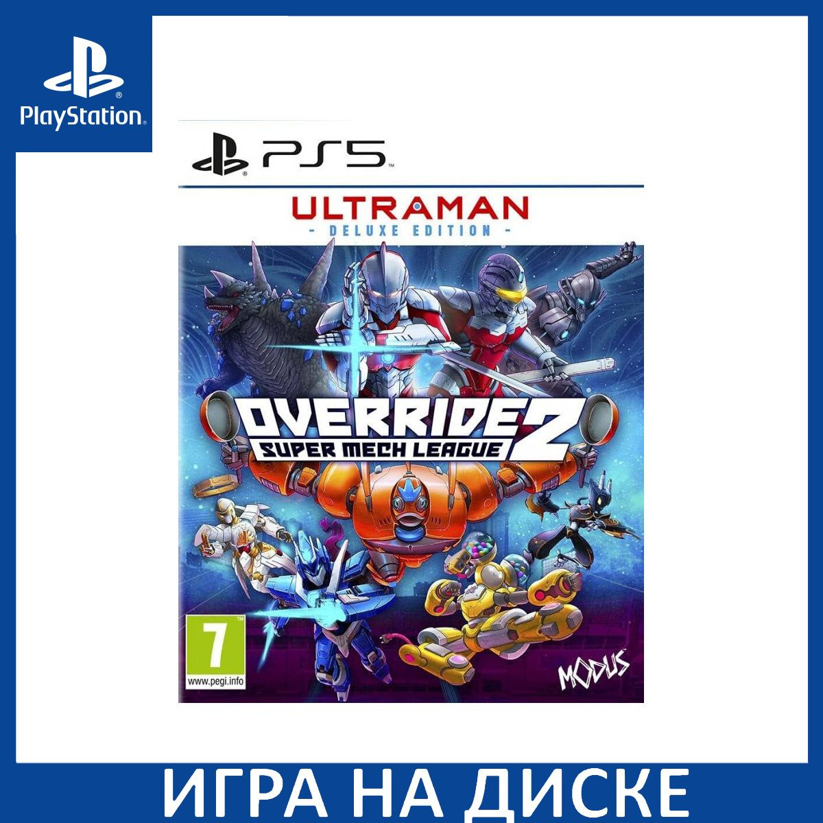 Диск с Игрой Override 2: Super Mech League Ultraman Deluxe Edition (PS5). Новый лицензионный запечатанный диск.