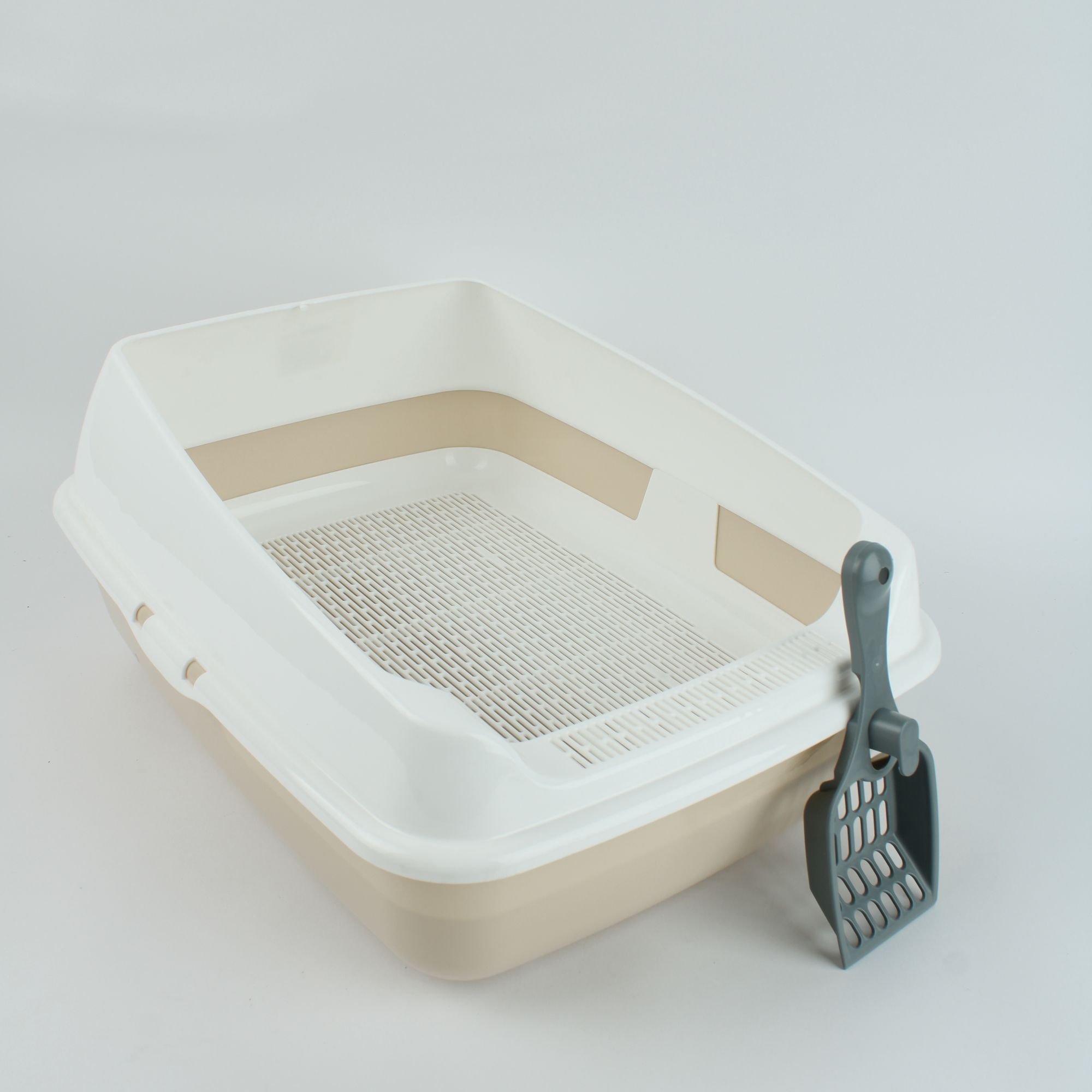 Лоток для кошек большой открытый с высокими бортами и сеткой - купить с ...