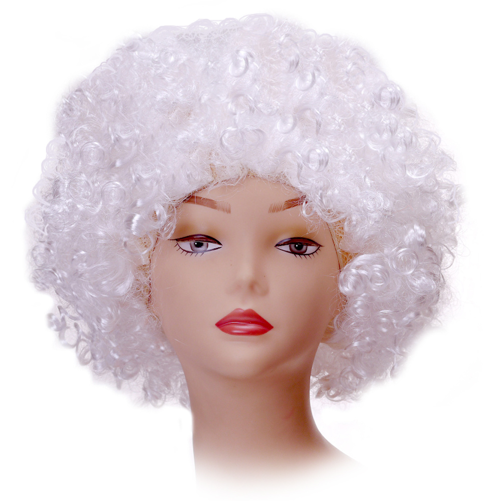 Карнавальный парик кудрявый, белый, размер универсальный  #1