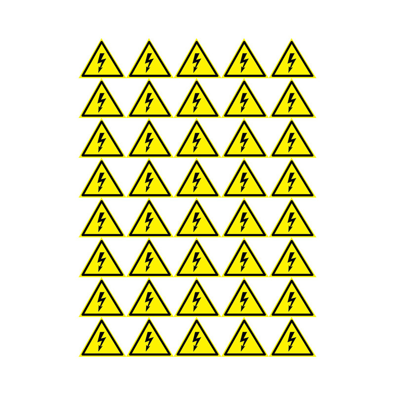 Наклейка из ПВХ: знак электробезопасности "Опасность поражения электротоком" 50х50х50 мм 50 шт  #1