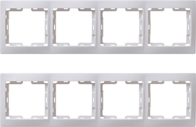 Рамка IEK Кварта четырехместная горизонтальная белая (комплект из 2 шт.)  #1