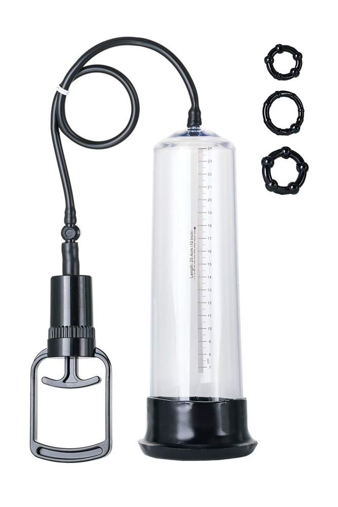 Помпа для пениса A-toys by TOYFA Vacuum pump в комп. с 3-мя эрекционными кольцами, длина колбы 25,5 см #1