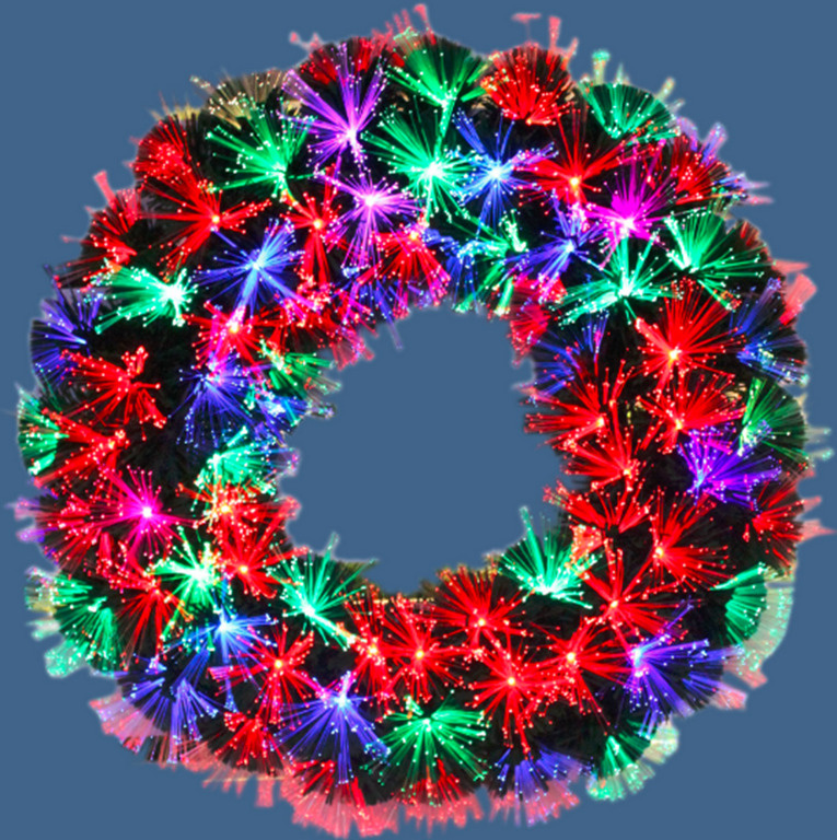 Венок рождественский оптоволоконный, цвет микс #1