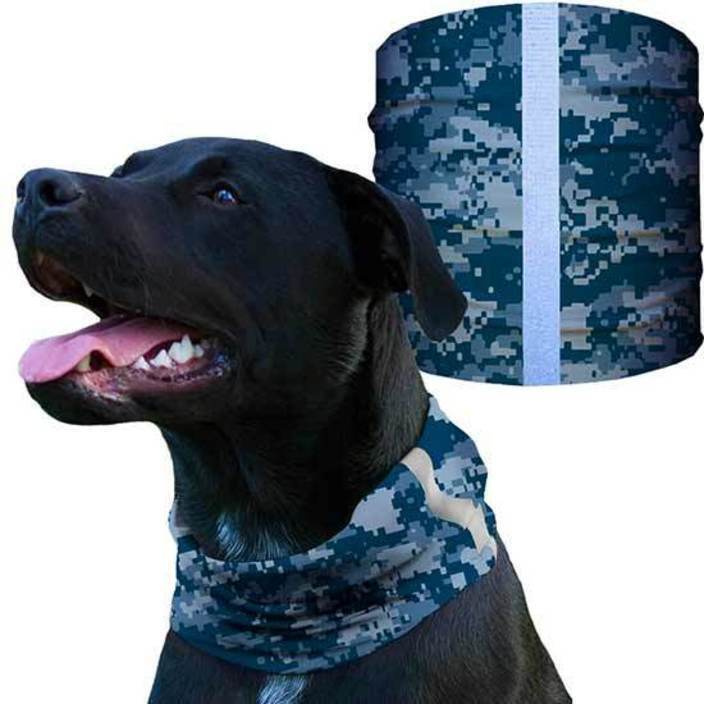 Под ошейник шарф снуд со светоотражателем для собаки SA Co. BLUE DIGI  #1