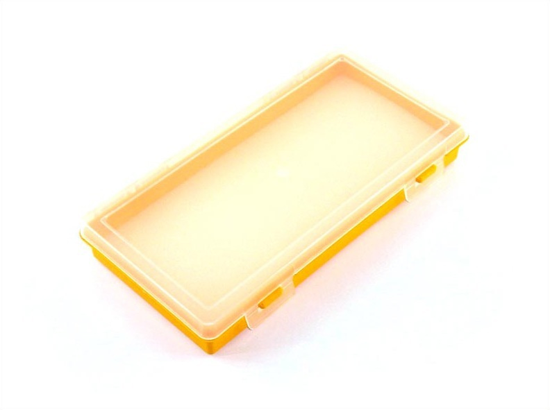 Коробка для приманок PlBOX 2401 (без ячеек, БЕЗ изолона) 240 х 130 х 35 мм, цв. Жёлтый  #1