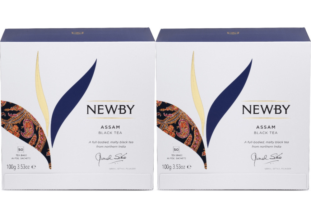 Чай черный Newby Assam в пакетиках 2 г 50 шт, комплект: 2 упаковки  #1