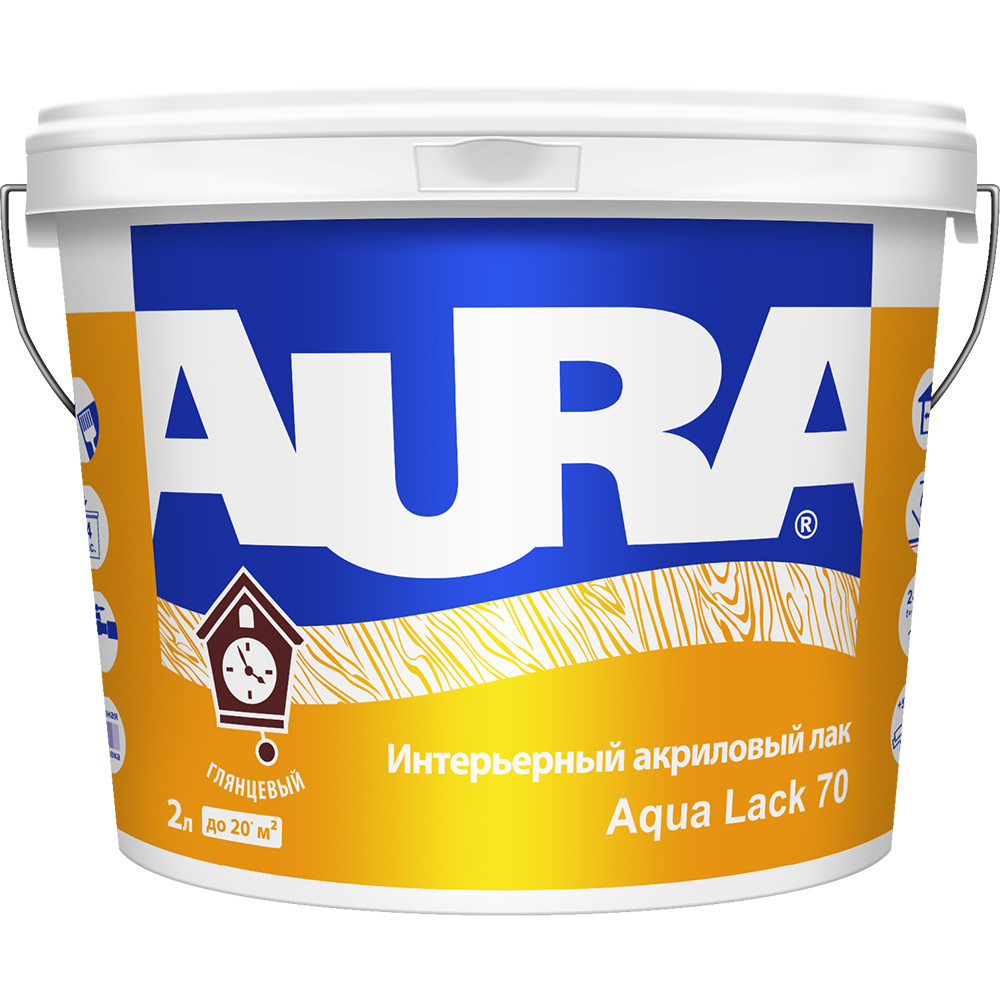 Лак интерьерный акриловый глянцевый "Aura Aqua Lack 70", 2л #1