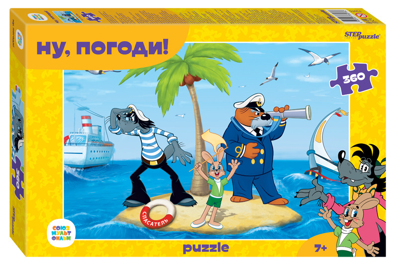 Детский пазл "Ну, погоди!", игра-головоломка паззл для детей, Step Puzzle, 360 деталей мозаики  #1