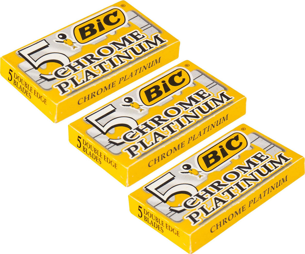 BIC Chrome Platinum двусторонние лезвия для Т-образного станка для бритья, 15 шт.  #1