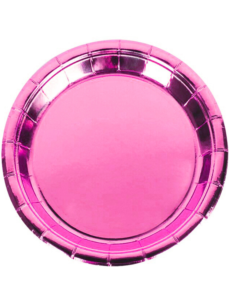 Тарелки фольгированные одноразовые Riota розовый, 17 см, 6 шт  #1