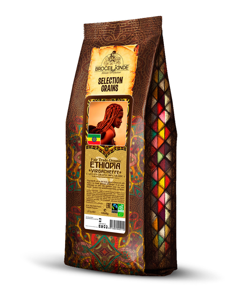 Кофе в зёрнах Broceliande Ethiopia Yirgacheffe, вес 1 кг. #1