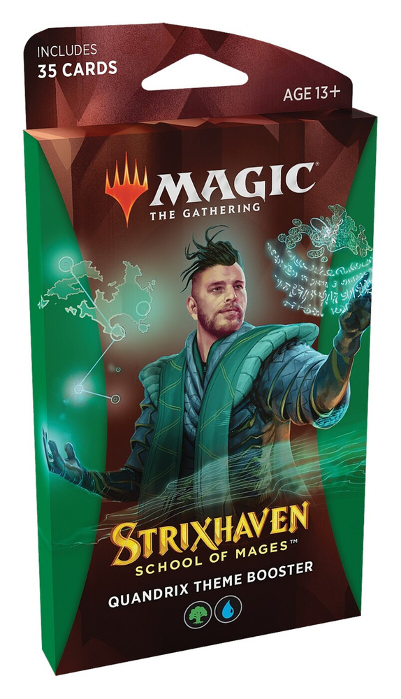 Magic The Gathering: Тематический Зеленый бустер MTG издания Strixhaven: School of Mages на английском #1