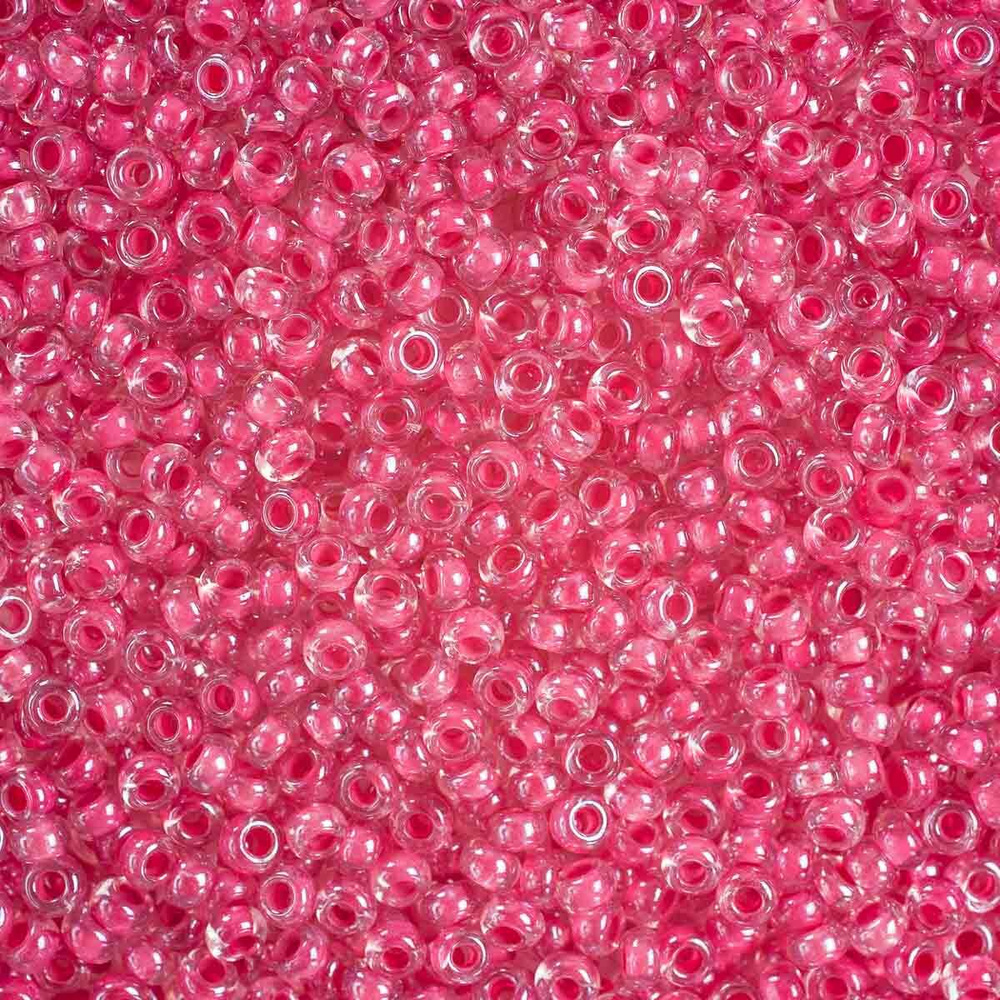 Бисер Preciosa прозрачный с цветным центром 10/0, 20 гр, цвет № 38198, бисер чешский для рукоделия плетения #1