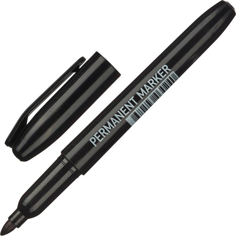 Набор маркеров перманентных черных (толщина линии 2 мм), круглый наконечник, 2 шт в упаковке  #1