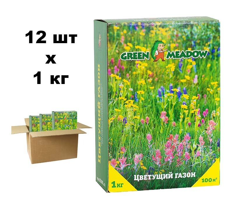 Семена газонных трав GREEN MEADOW Цветущий (мавританский) газон, 12шт по 1кг (12 кг)  #1