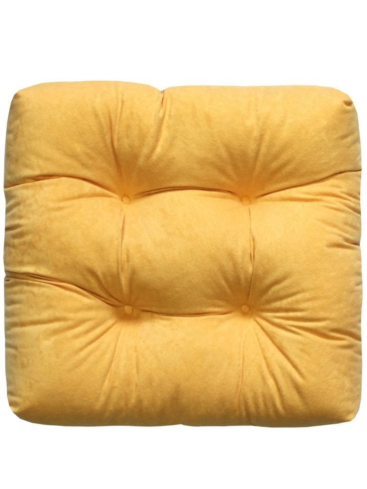 Подушка для сиденья МАТЕХ VELOURS LINE 40х40 см. Цвет горчичный, арт. 49-401  #1