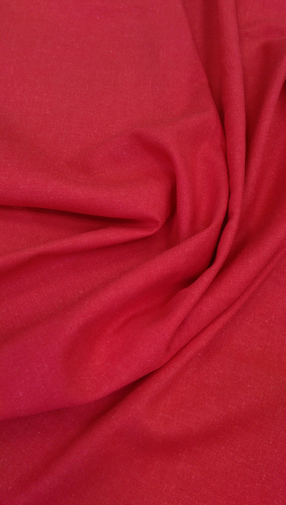 Ткань Лён костюмно-плательный красного цвета Италия #1