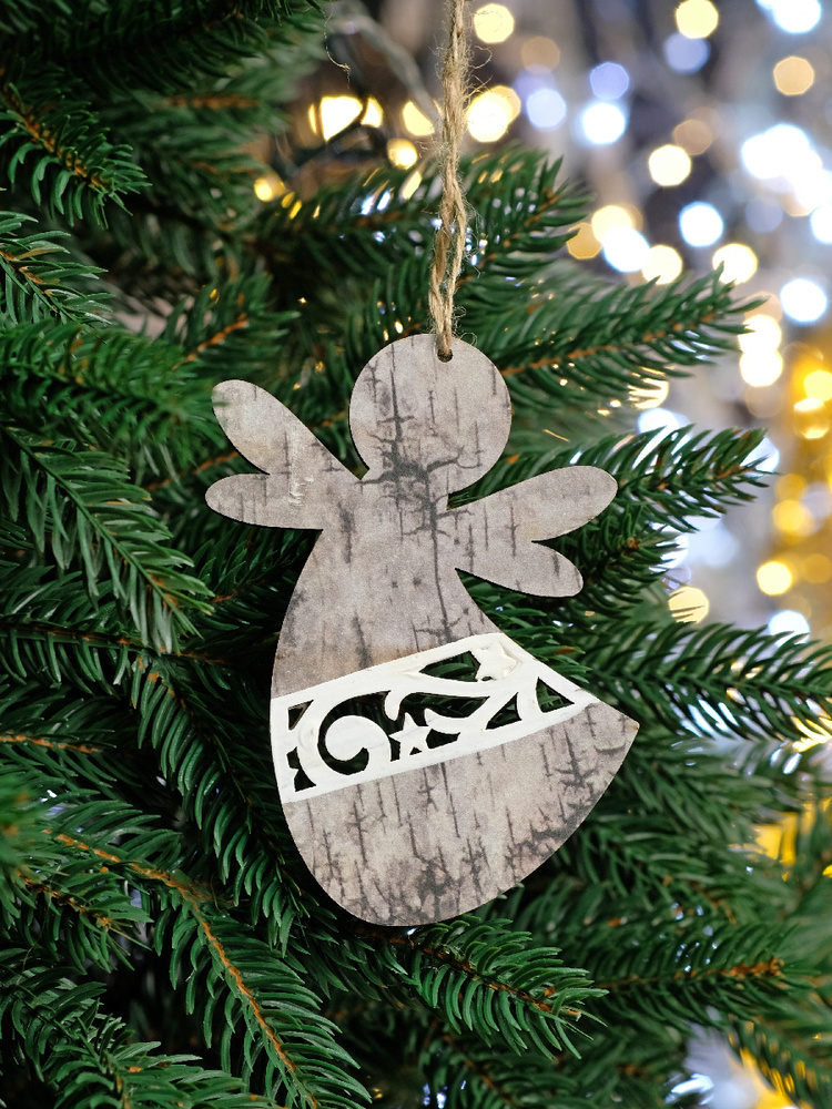 Рождественская декорация из дерева Ангел 11 см, 2 шт #1
