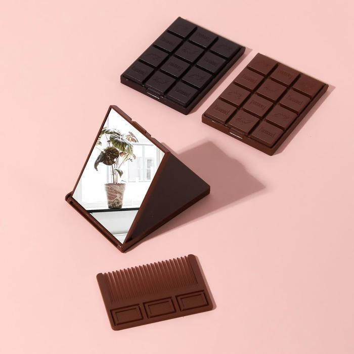 Зеркало складное "Шоколадное чудо", с расчёской, 8,5 x 6 см  #1