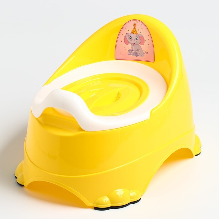 Горшок детский антискользящий "Бэйби-Комфорт" с крышкой, съёмная чаша, цвет жёлтый  #1