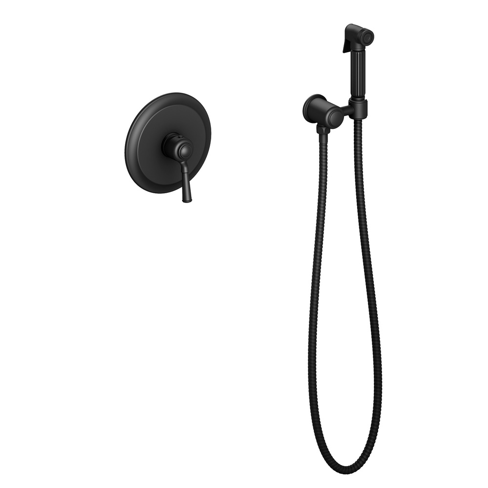 Смеситель (встраиваемый комплект) с гигиеническим душем Timo Arisa 5309/03SM черный  #1