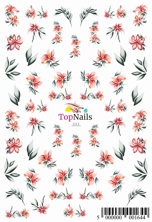 Top Nails / Наклейки для ногтей / Слайдеры для маникюра / На любой фон / Цветы  #1