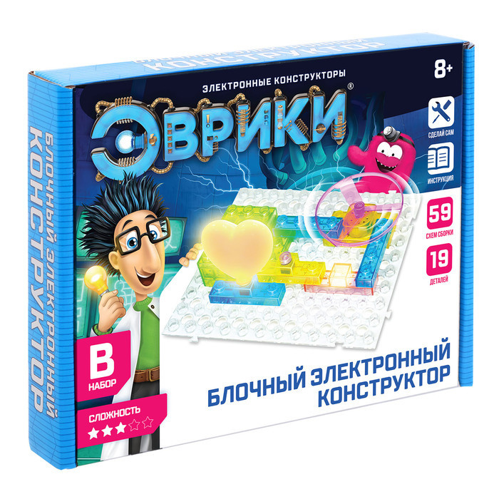 Конструктор блочный-электронный В мире электроники , 59 схем, 19 деталей  #1