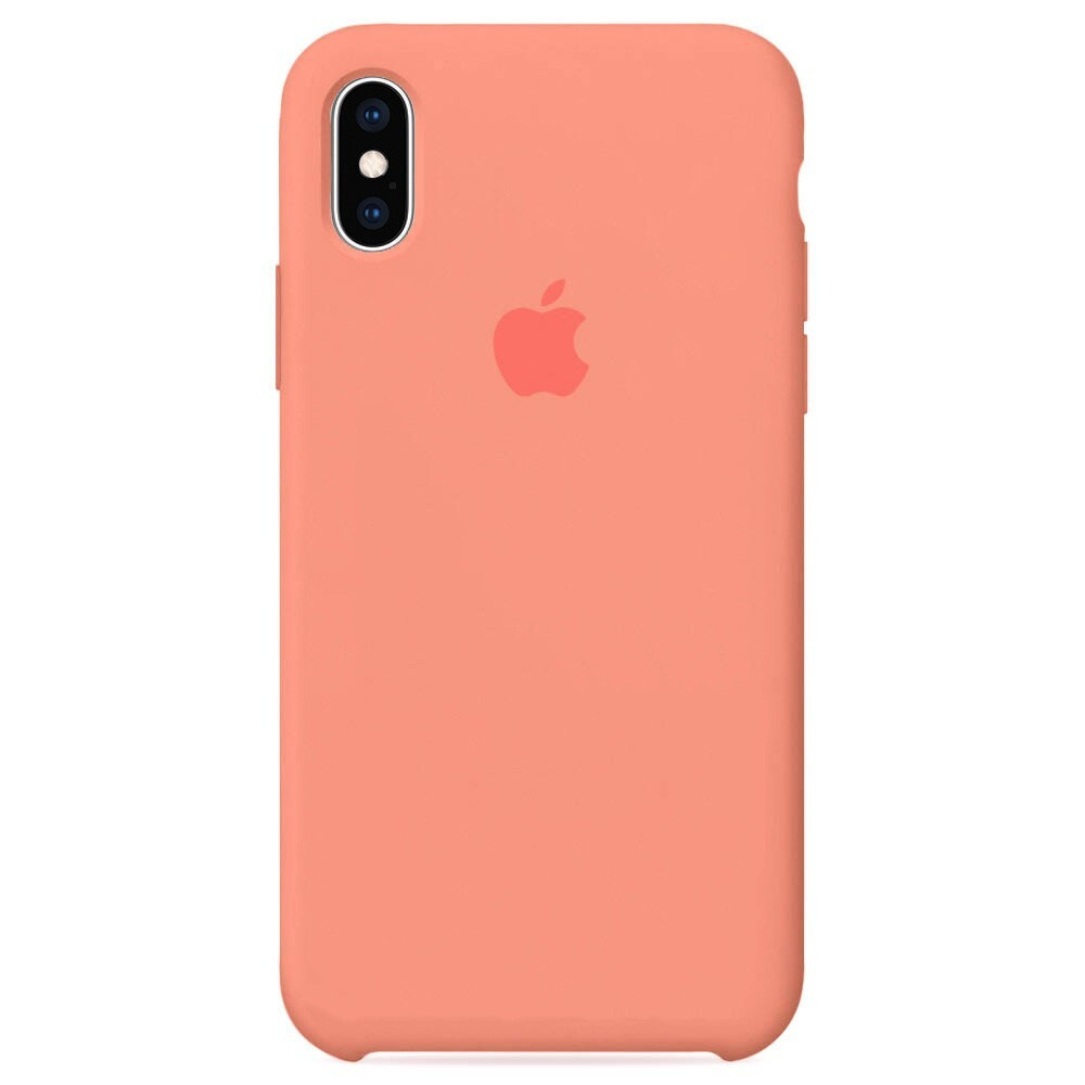 Силиконовый чехол для смартфона Silicone Case на iPhone Xs MAX / Айфон Xs MAX с логотипом, персиковый #1