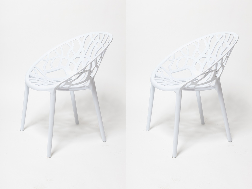 Комплект 2 стула для кухни, SC - 124 белый, пластиковый #1