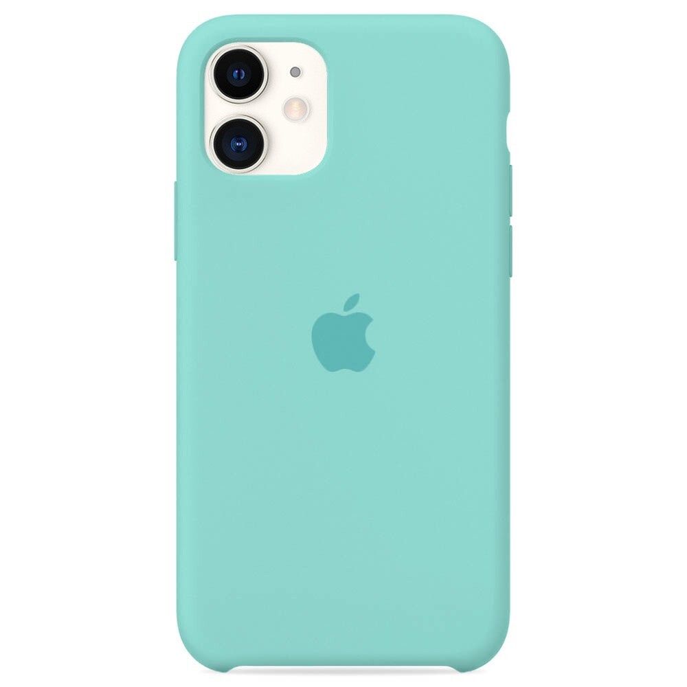 Силиконовый чехол для смартфона Silicone Case на iPhone 11 / Айфон 11 с логотипом, бирюзовый  #1