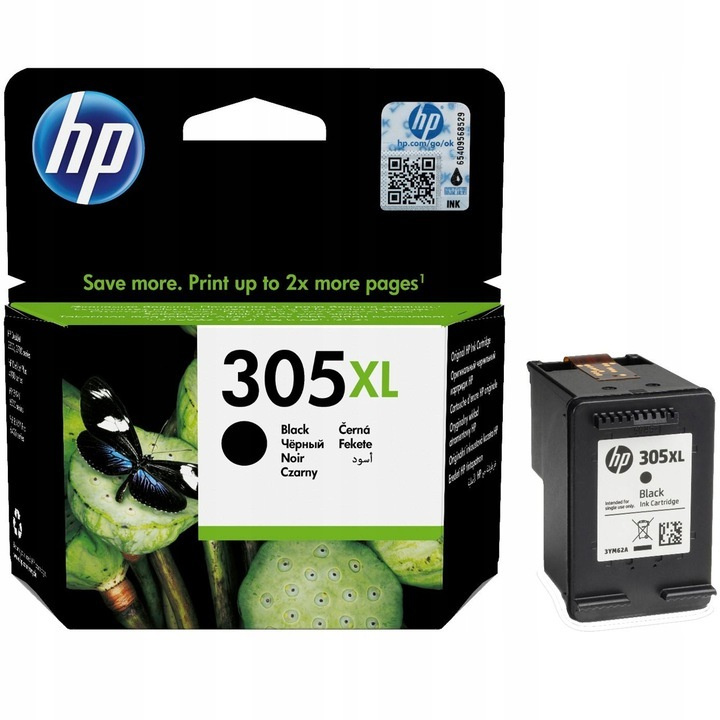 Картридж HP 305XL, черный (black), оригинальный, увеличенный, для струйного принтера (3YM62AE)  #1