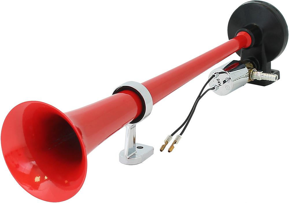 Сигнал звуковой однорожковый 24V / 3А (L 450 мм / d95 мм / цвет красный)  #1
