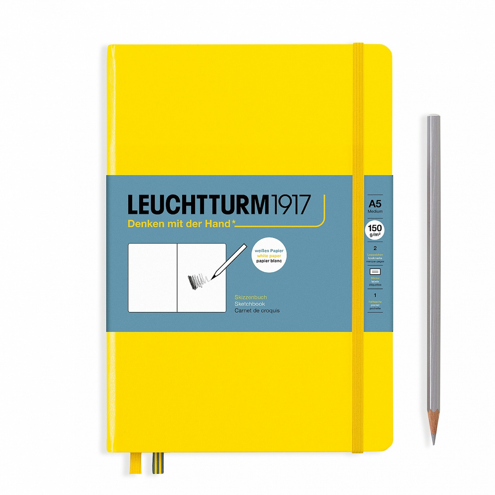 Скетчбук для рисования Leuchtturm1917 A5 (14.5x21см.), 150г/м2, 112 стр. (56 л.), без линовки, твердая #1