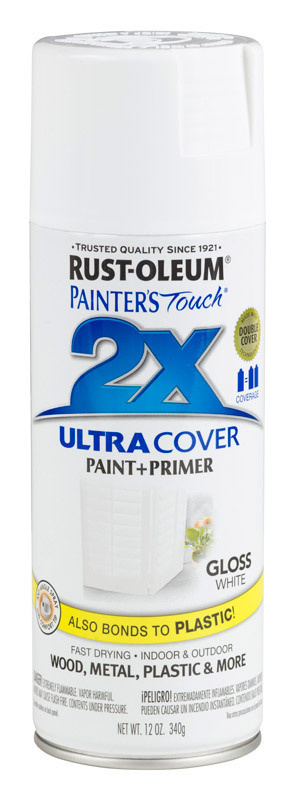 Аэрозольная краска глянцевая Rust-Oleum PainterS Touch 2X Ultra Cover Быстросохнущая, Алкидно-акриловая, #1