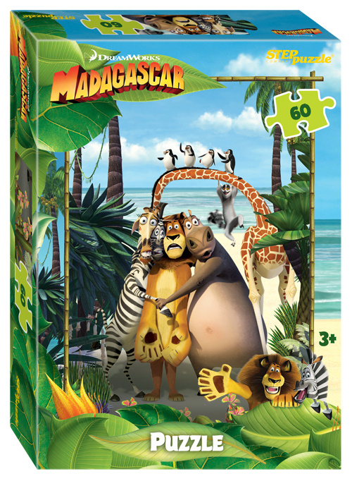 Пазл для детей Step puzzle 60 деталей, элементов: Мадагаскар - 3  #1