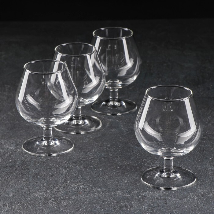 Набор стеклянных бокалов для коньяка Время дегустаций. Коньяк, 250 мл, 4 шт  #1