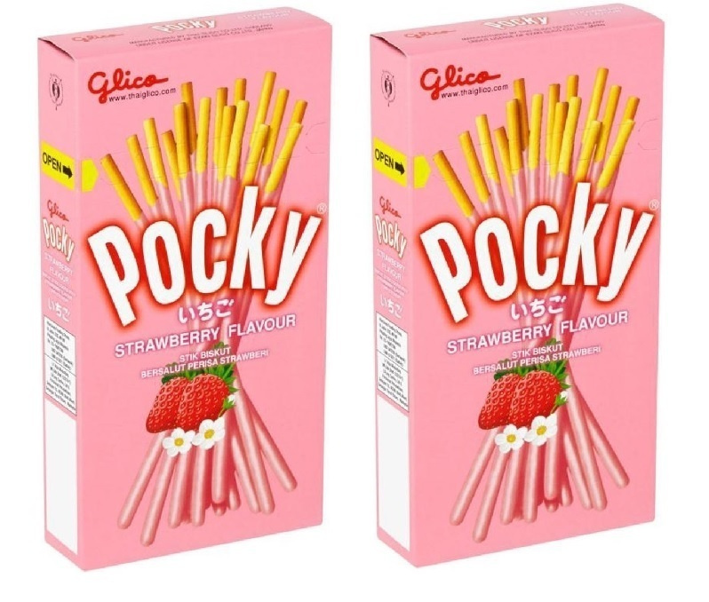 Печенье Pocky Strawberry / Покки шоколадные палочки со вкусом Клубника 45 гр 2 шт  #1